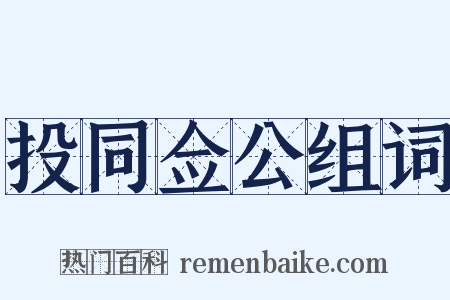 投同佥公组词是什么意思的图片